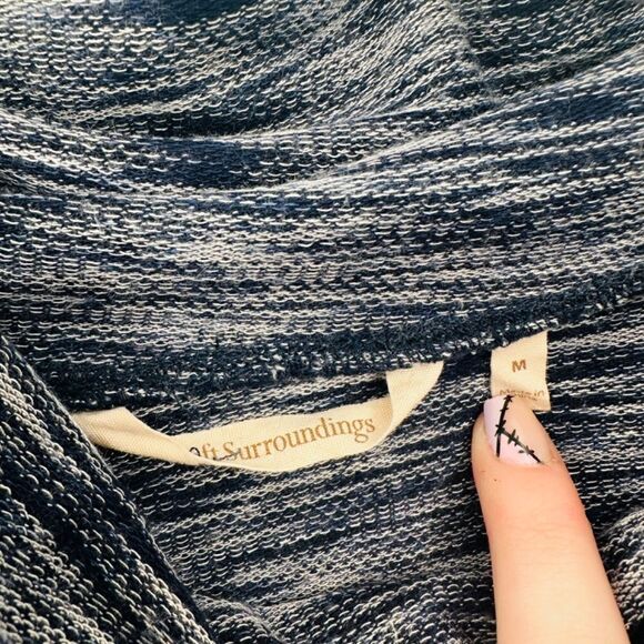 Soft Surroundings Size Medium Blue Heathered Long Sleeve Cowl Neck Tunic Top - Picture 6 of 8